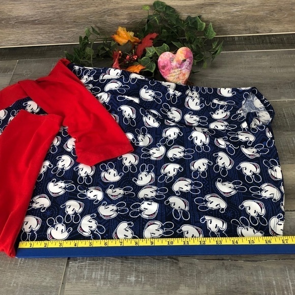 LulaRoe Disney Mickey Mouse Blue Red and White 3/4 Sleeve Top Size S - Picture 6 of 7